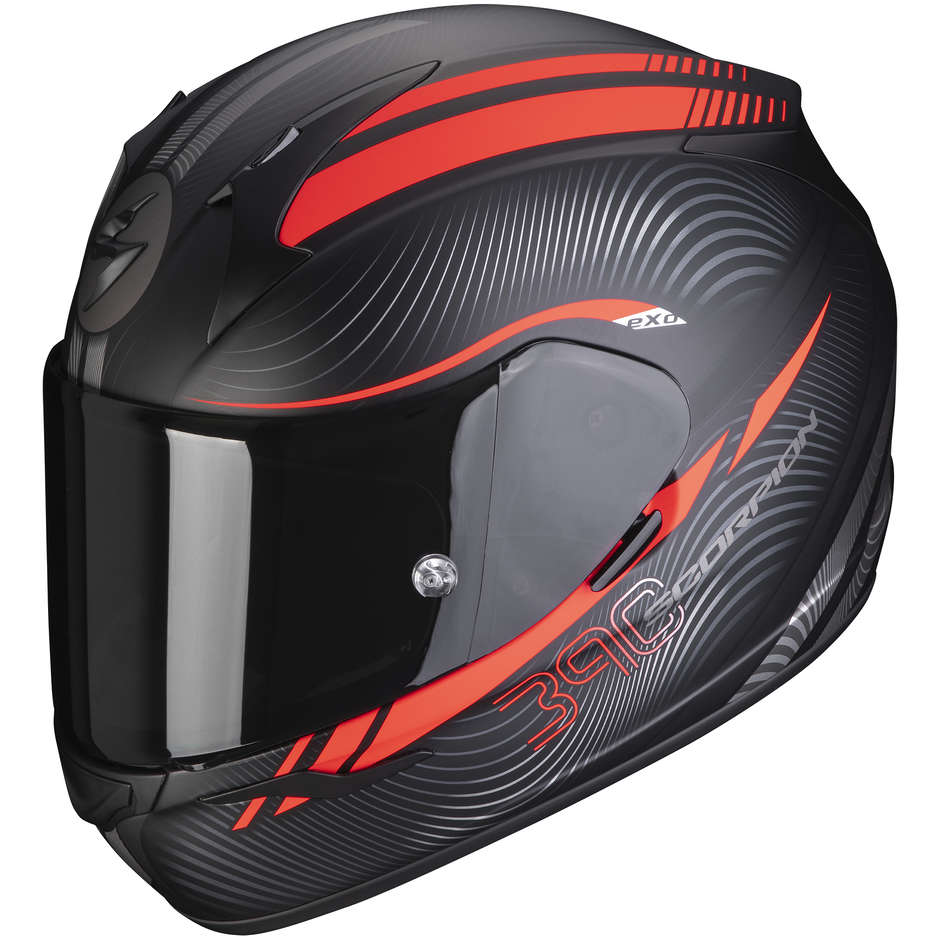 Scorpion EXO-390 STING Integral Motorcycle Helmet Matte Black Red