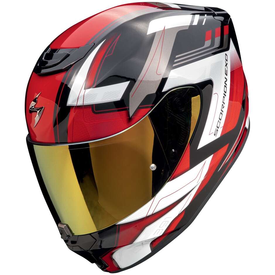Scorpion EXO-391 CAPTOR Integral-Motorradhelm Schwarz Rot