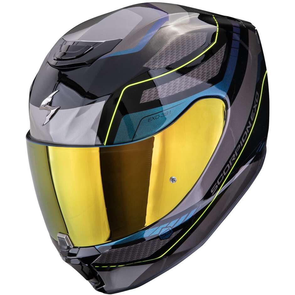 Scorpion EXO-391 LEO Full Face Motorcycle Helmet Black Blue