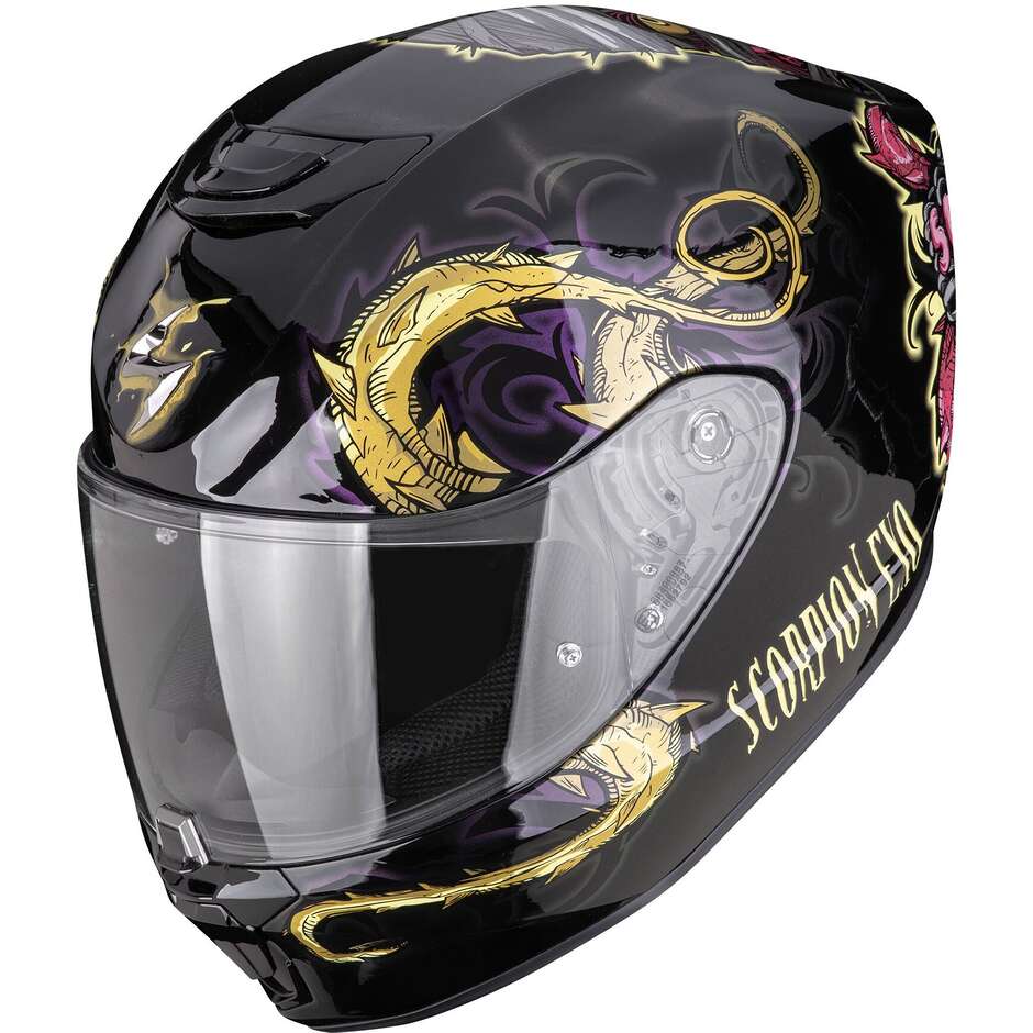 Scorpion EXO-391 MUMIA Integralhelm für Motorräder, Schwarz Chamäleon