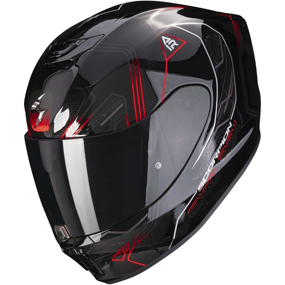 Scorpion EXO-391 SPADA Integral Motorcycle Helmet Black Neon Red