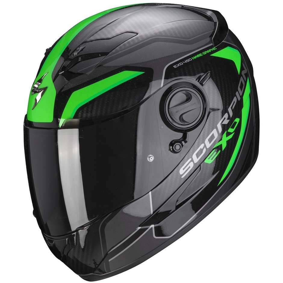 Scorpion EXO-490 SUPERNOVA Integral Motorcycle Helmet Black Green