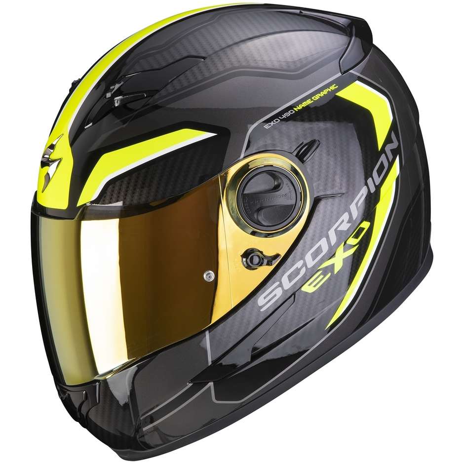 Scorpion EXO-490 SUPERNOVA Integral Motorcycle Helmet Black Yellow Fluo