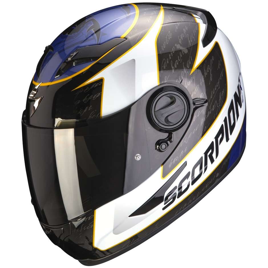 Scorpion EXO-490 TOUR White Blue Integral Motorcycle Helmet