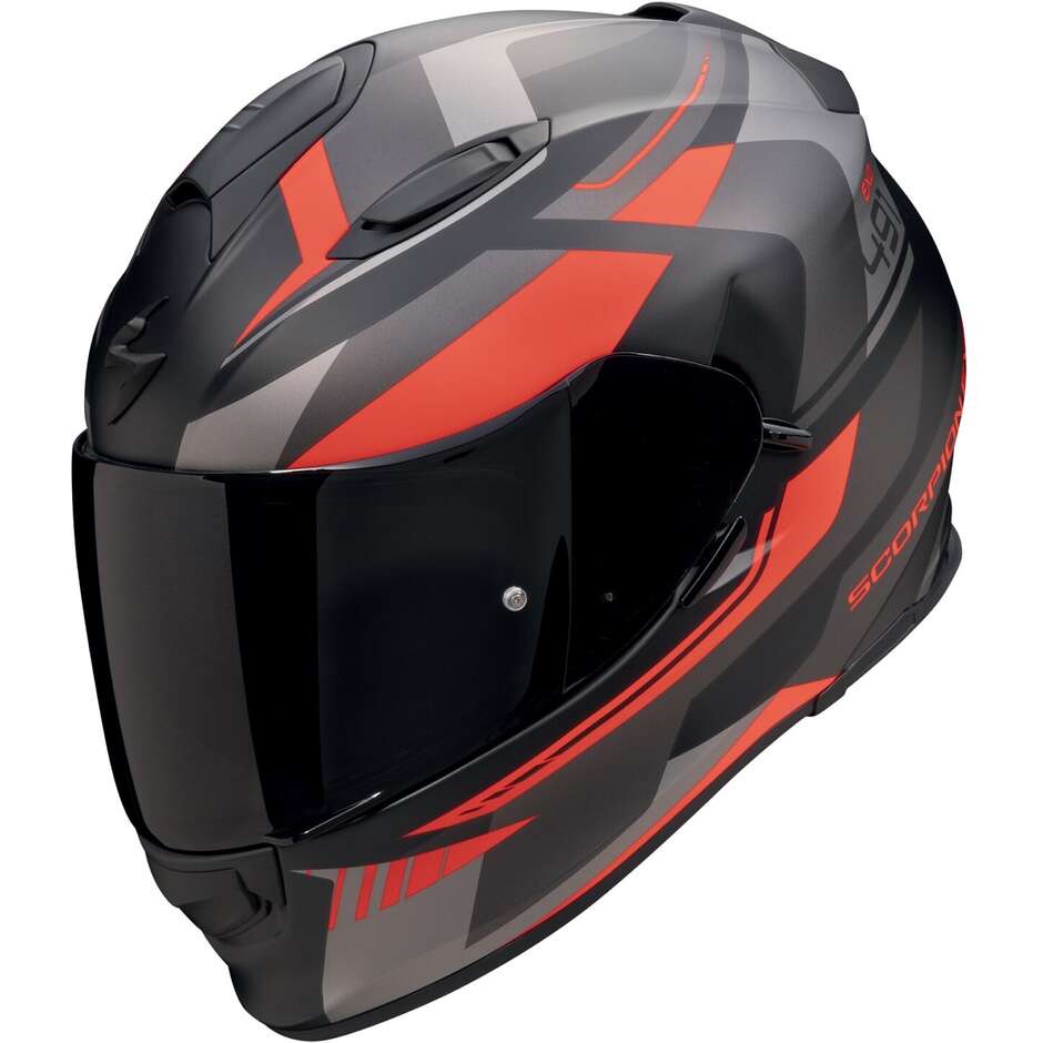 Scorpion EXO-491 ABILIS Integral-Motorradhelm Mattschwarz Silber Rot