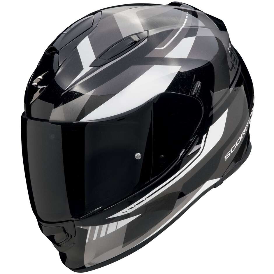 Scorpion EXO-491 ABILIS Integral-Motorradhelm Schwarz Silber Weiß