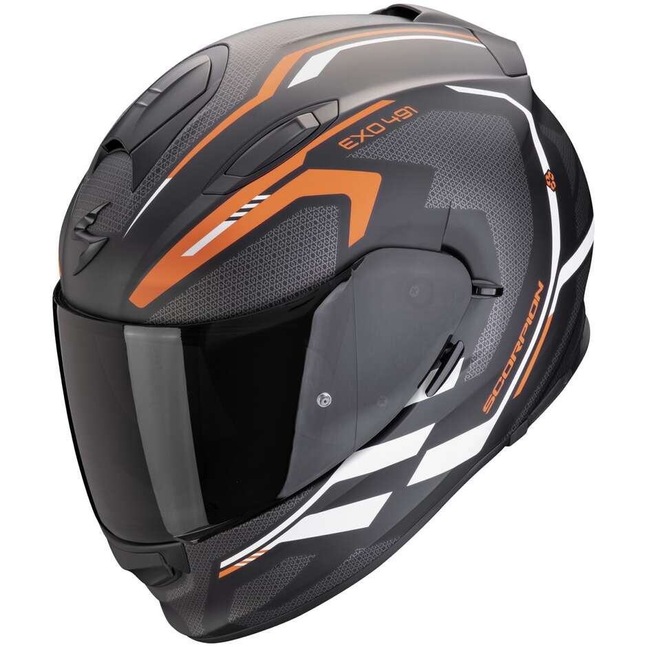 Scorpion EXO 491 KRIPTA Full Face Motorcycle Helmet Black Orange White