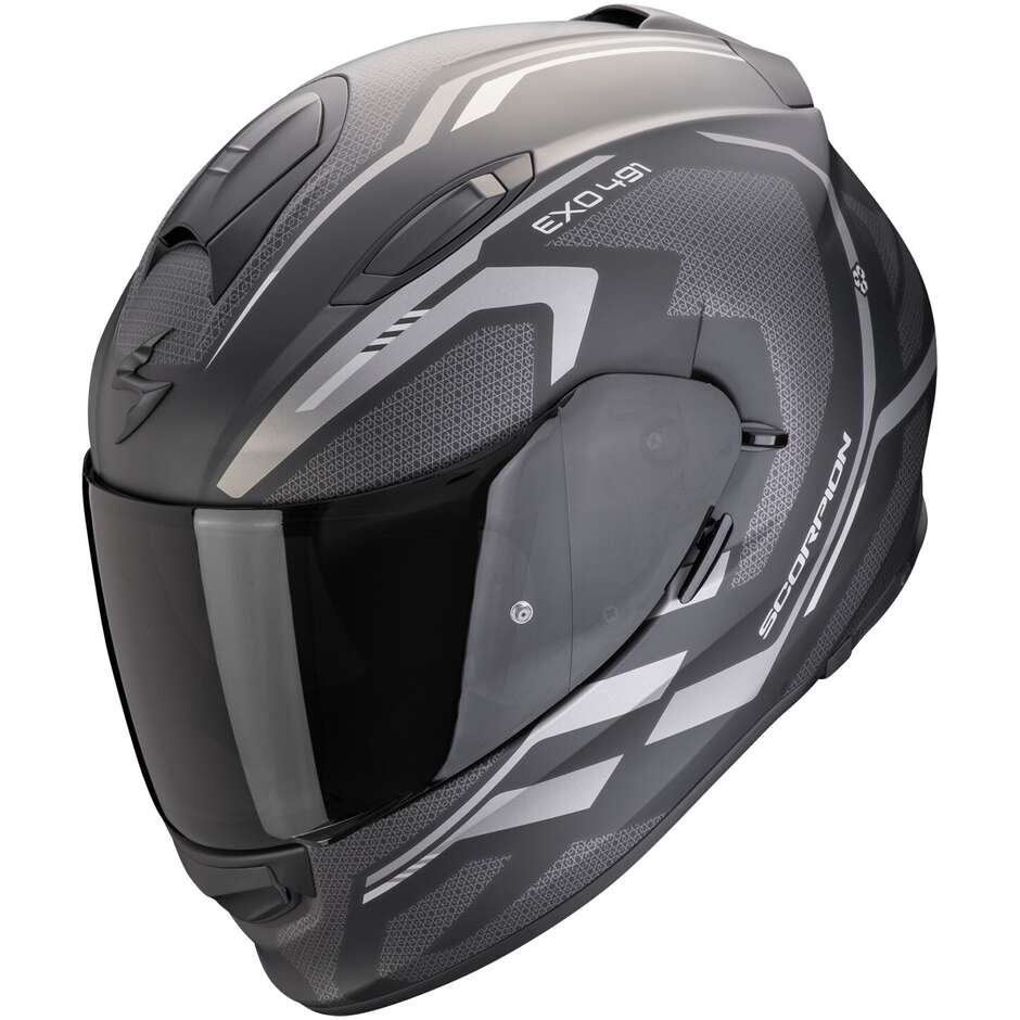 Scorpion EXO 491 KRIPTA Full Face Motorcycle Helmet Black Silver