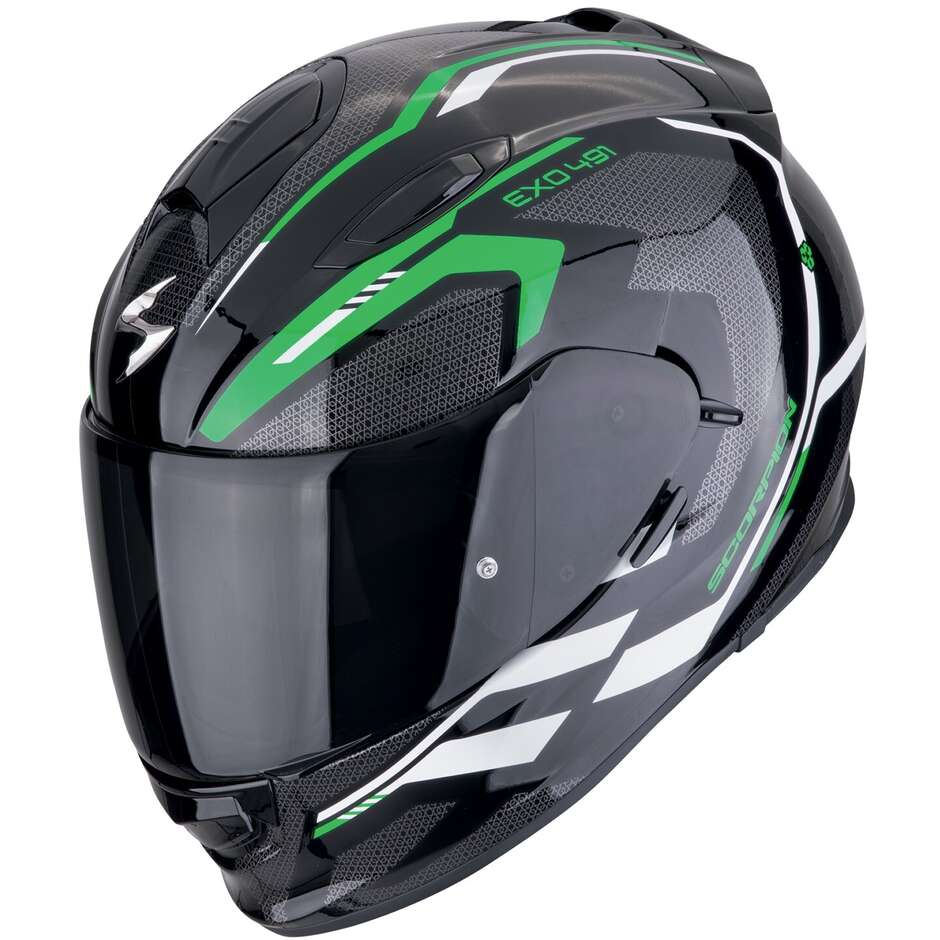 Scorpion EXO-491 KRIPTA Integral-Motorradhelm Schwarz Grün Weiß