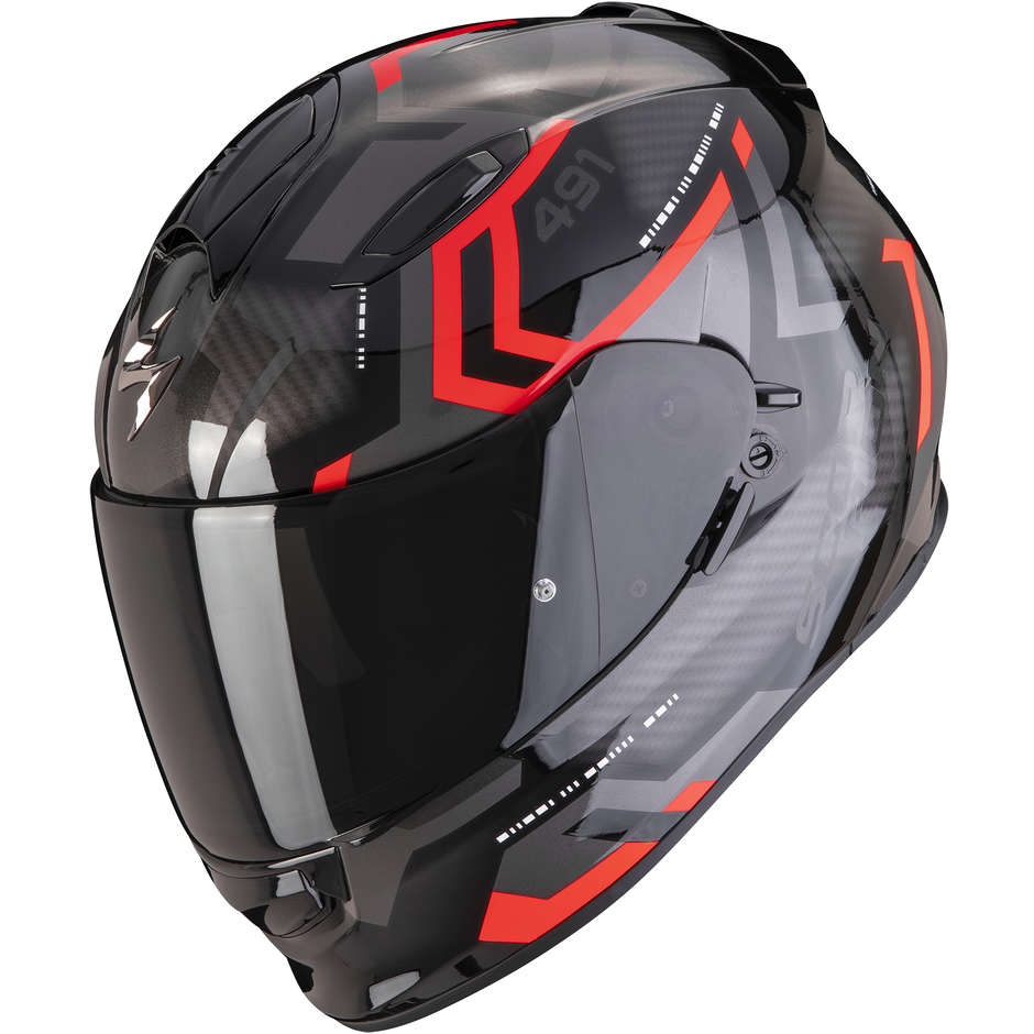 Scorpion EXO-491 SPIN Integral Motorcycle Helmet Black Red