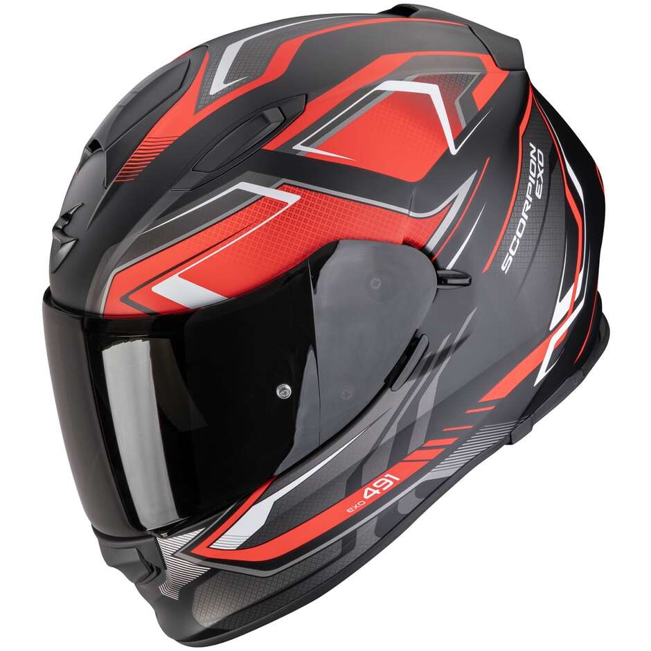 Scorpion EXO-491 ZUMO Full Face Motorcycle Helmet Matte Black Red