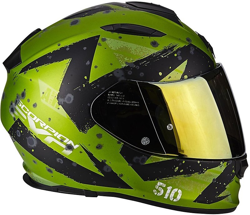 Scorpion Motorcycle helmets Scorpion EXO 510 AIR MARCUS Green Mattt Black