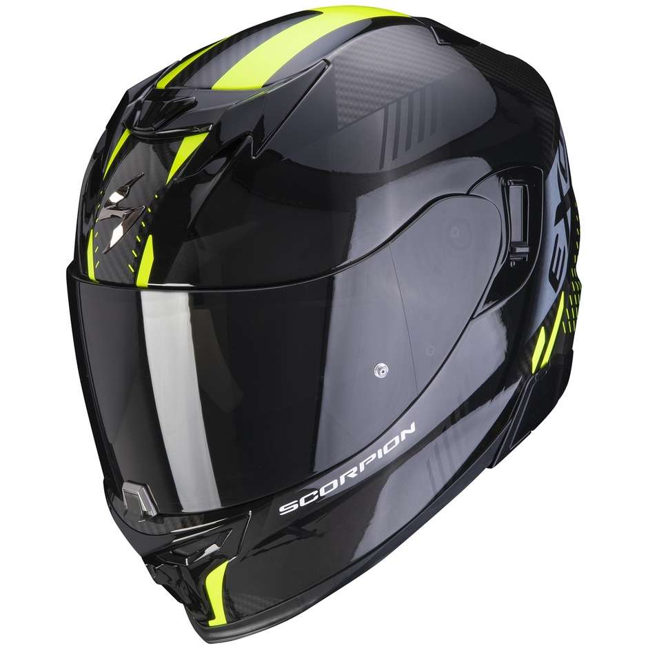 Scorpion EXO-520 AIR LATEN Integral Motorcycle Helmet Black Yellow Fluo