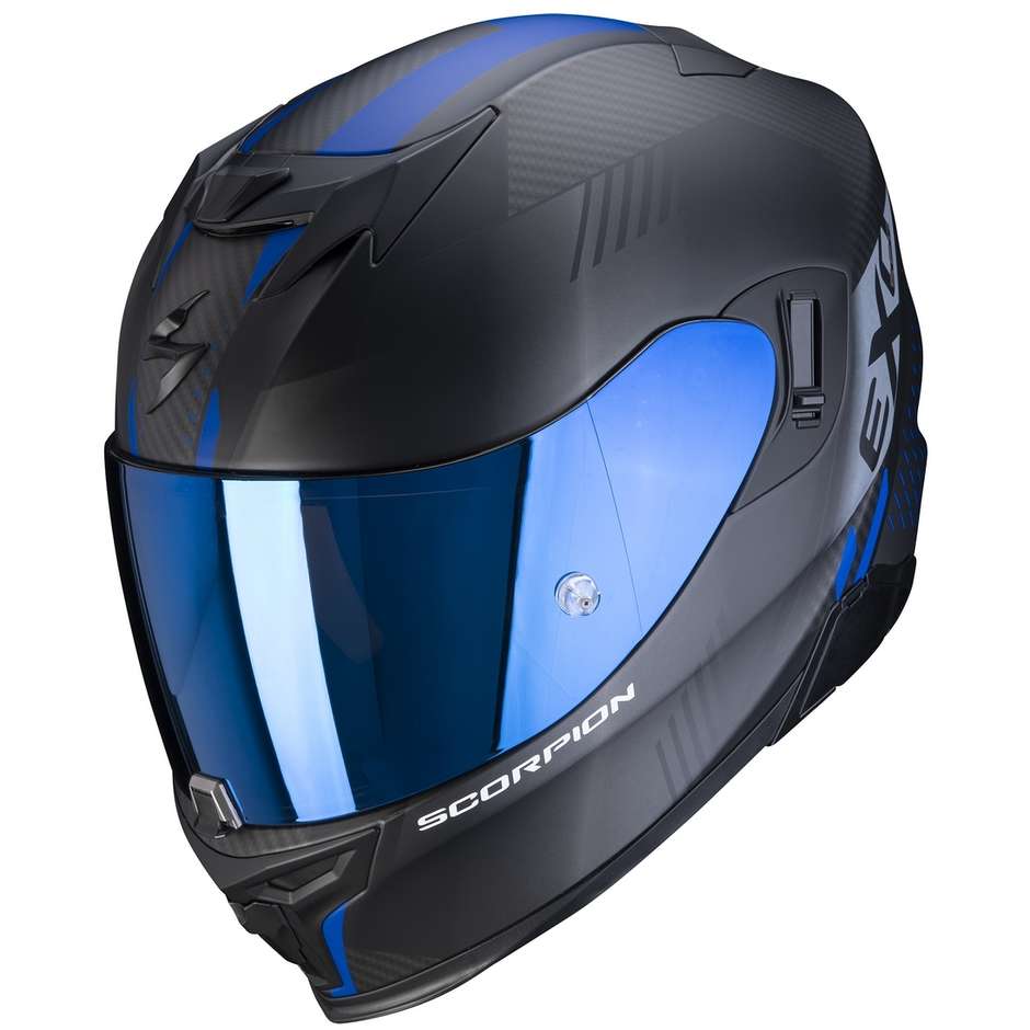 Scorpion EXO-520 AIR LATEN Integrierter Motorradhelm Mattschwarz Blau