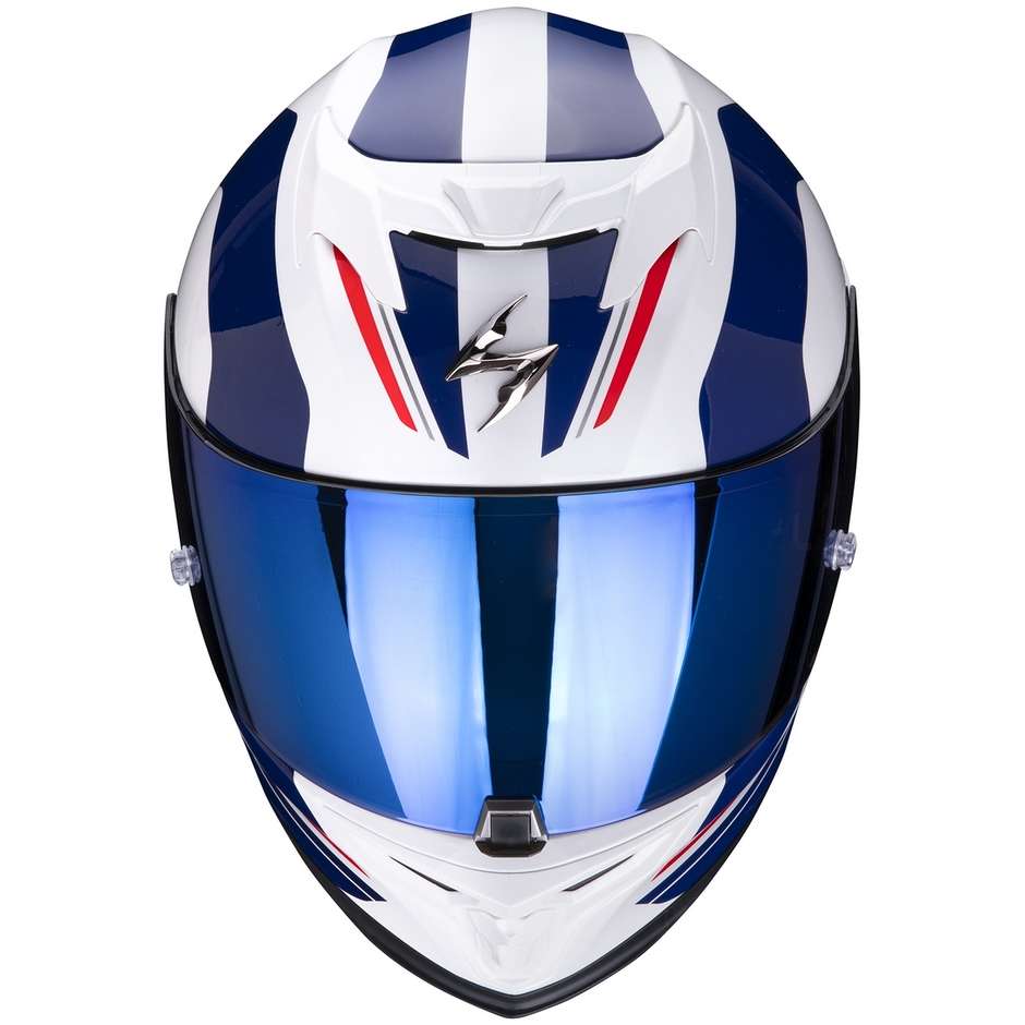 Scorpion EXO-520 AIR LEMANS Integral Motorcycle Helmet White Blue Red