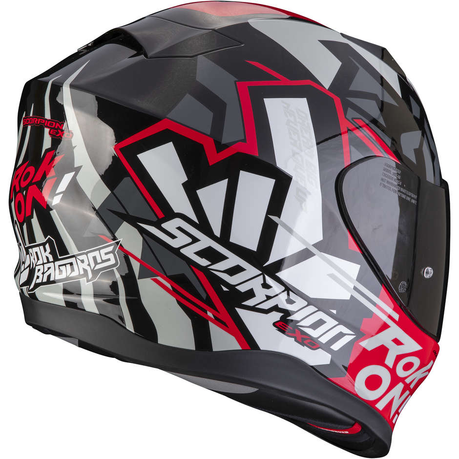 Scorpion EXO-520 AIR ROK BAGOROS Integral Motorcycle Helmet Black Red