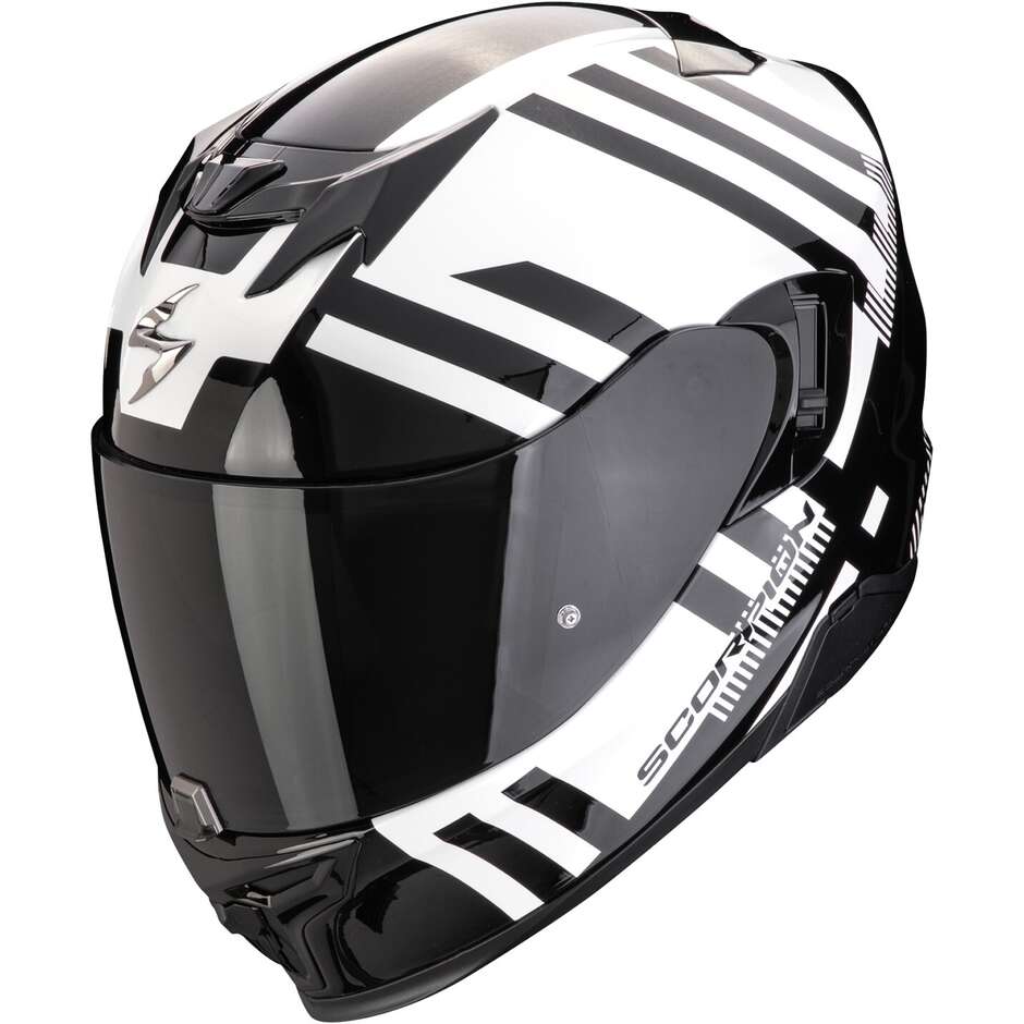 Scorpion EXO 520 EVO AIR BANSHEE Full Face Motorcycle Helmet Pearl White Black