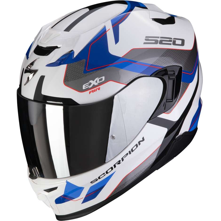 Scorpion EXO-520 EVO AIR ELAN Integral Motorcycle Helmet White Blue