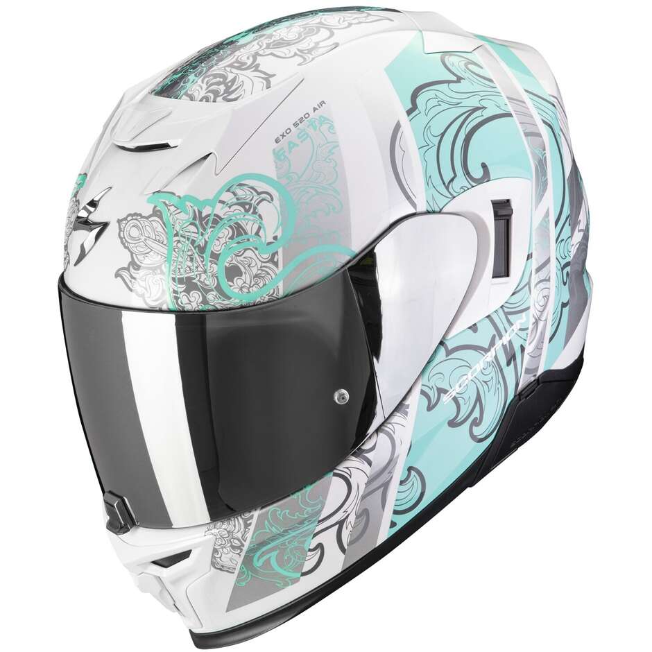 Scorpion EXO 520 EVO AIR FASTA Full Face Motorcycle Helmet White Blue