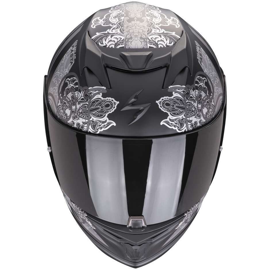 Scorpion EXO 520 EVO AIR FASTA Integral-Motorradhelm Schwarz Silber Pink