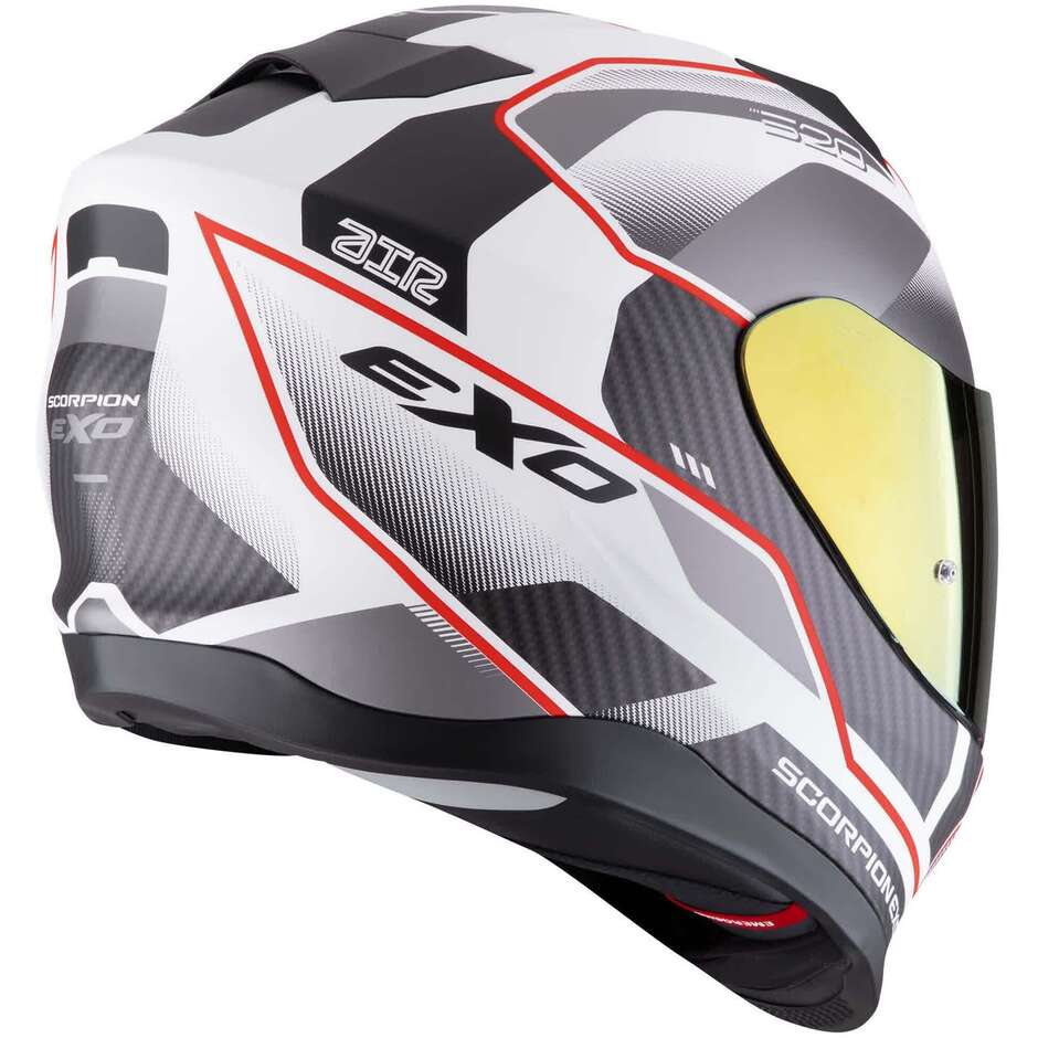 Scorpion EXO 520 EVO AIR LENA Full Face Motorcycle Helmet Matt White Red