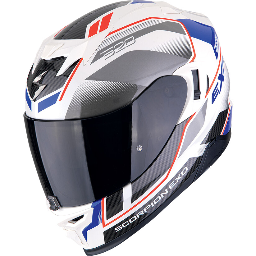 Scorpion EXO-520 EVO AIR LENA Full Face Motorcycle Helmet Pearl White Blue
