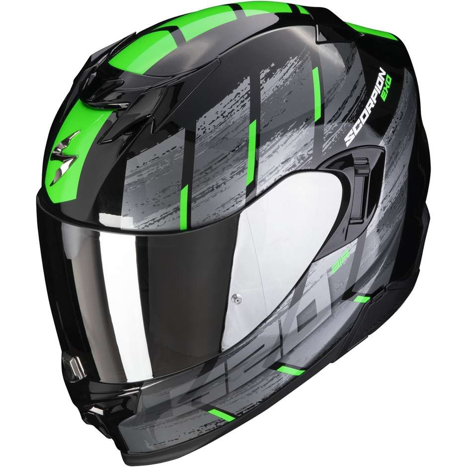 Scorpion EXO-520 EVO AIR MAHA Full Face Motorcycle Helmet Black Green