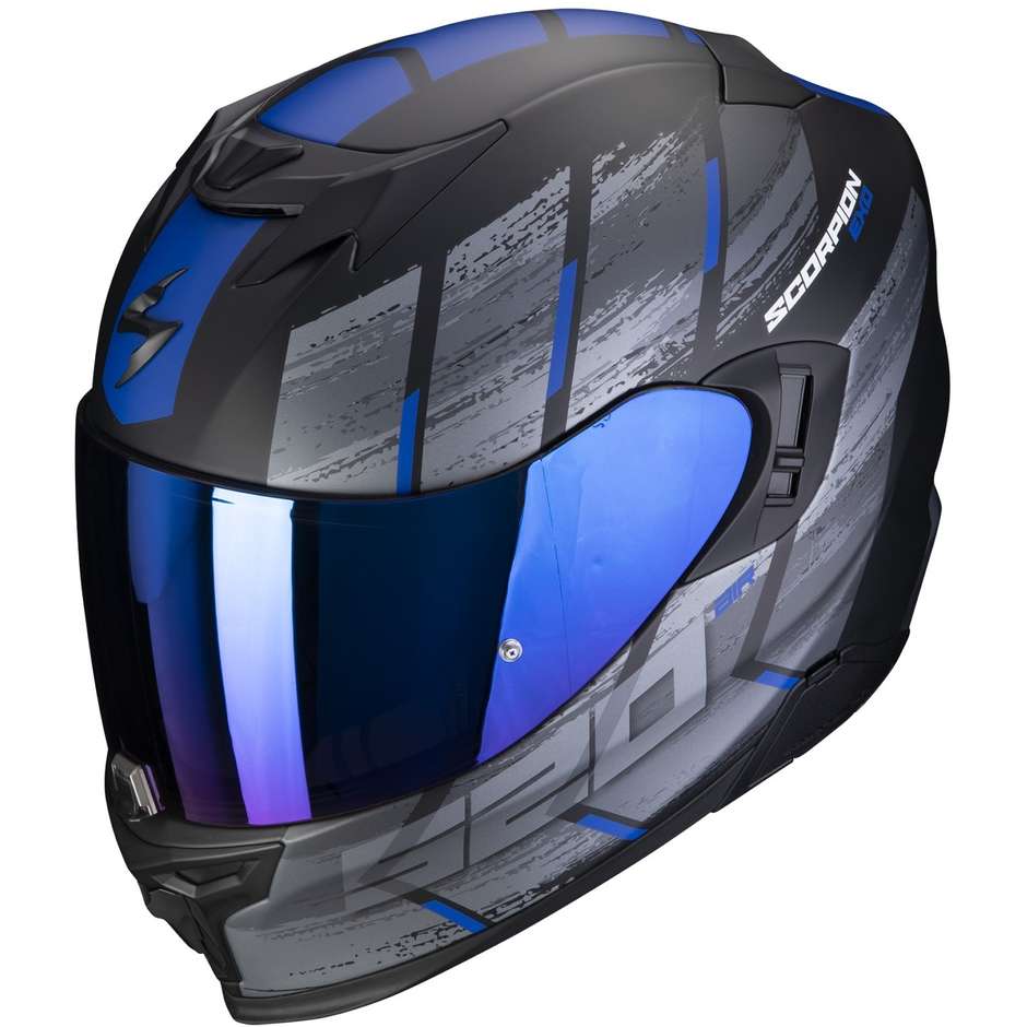 Scorpion EXO-520 EVO AIR MAHA Integral Motorcycle Helmet Matt Black Blue