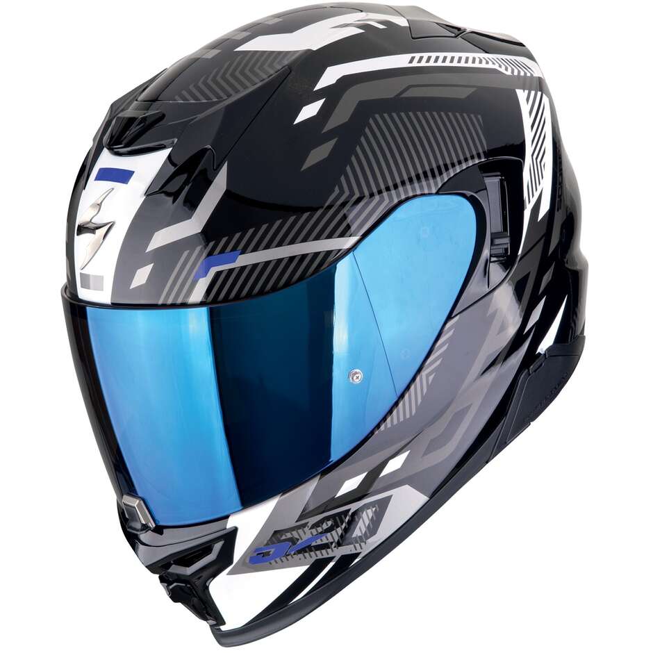 Scorpion EXO-520 EVO AIR RANKA Full Face Motorcycle Helmet Black White Blue
