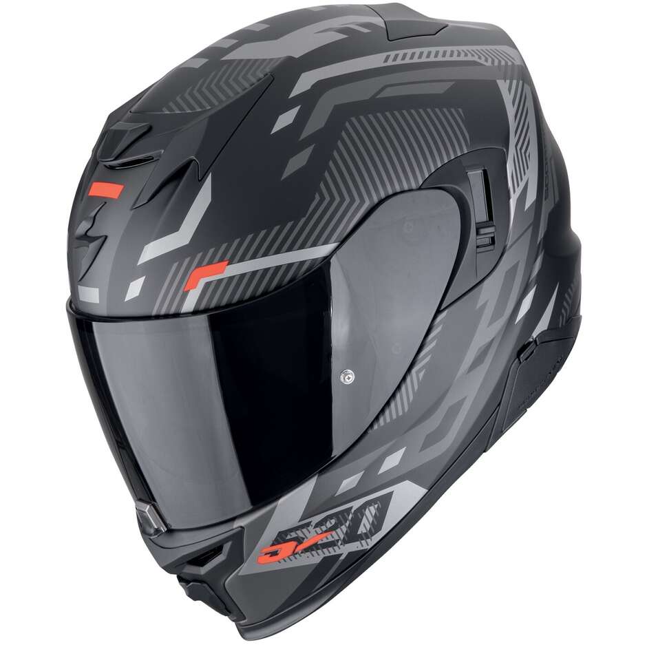 Scorpion EXO-520 EVO AIR RANKA Full Face Motorcycle Helmet Matt Black Silver Red