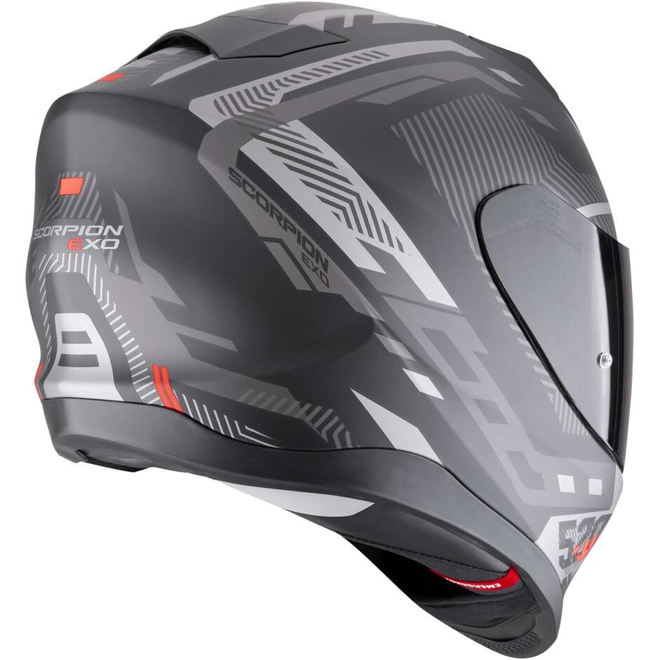 Scorpion EXO-520 EVO AIR RANKA Full Face Motorcycle Helmet Matt Black Silver Red