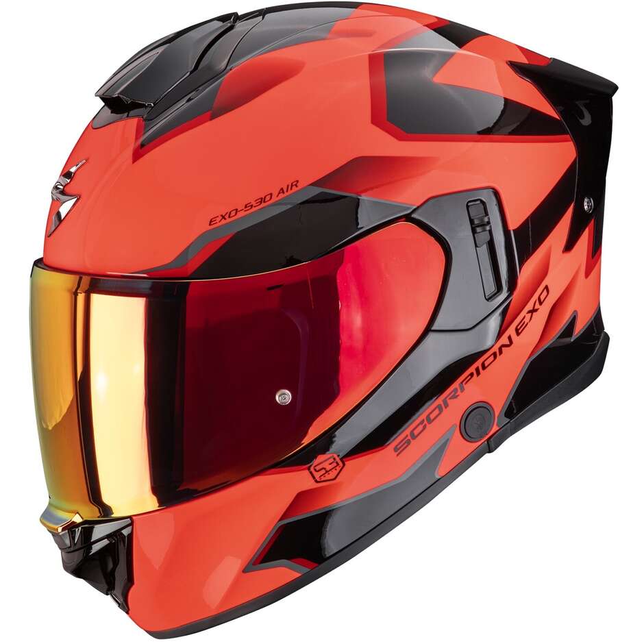 Scorpion EXO-530 AIR CLIP Full Face Motorcycle Helmet Red Black