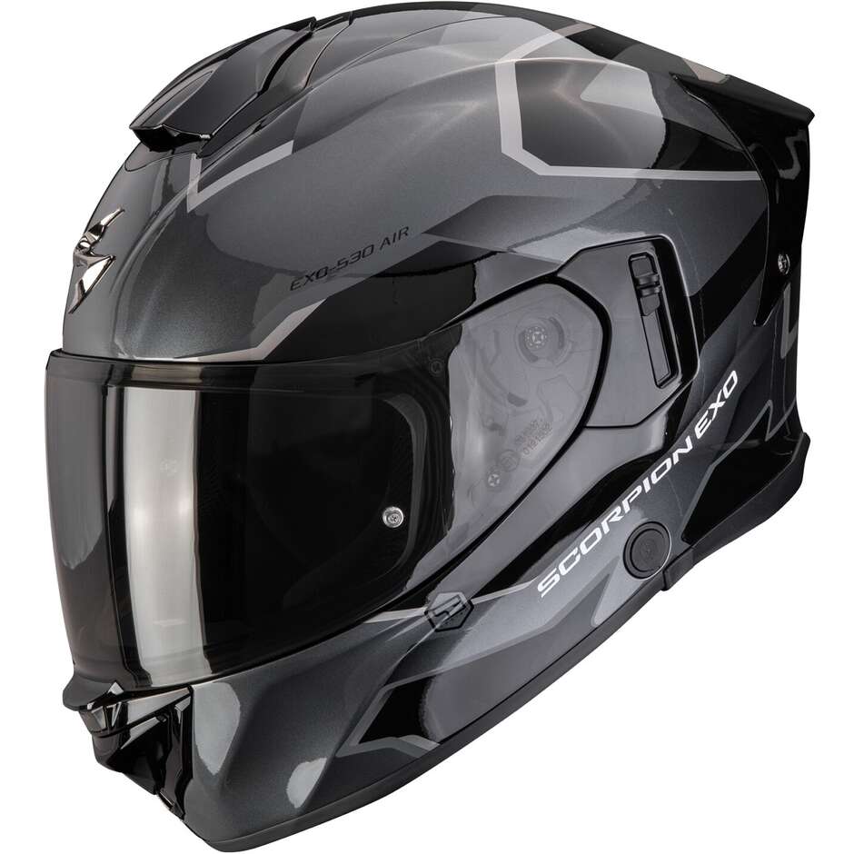 Scorpion EXO-530 AIR CLIP Integralhelm Motorrad Silber Schwarz
