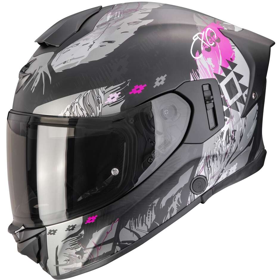 Scorpion EXO-530 AIR HADJI Full Face Motorcycle Helmet Matte Black Pink
