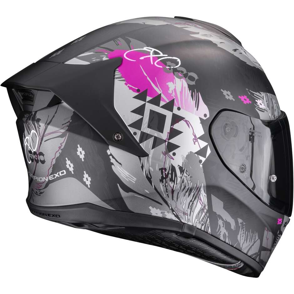 Scorpion EXO-530 AIR HADJI Full Face Motorcycle Helmet Matte Black Pink
