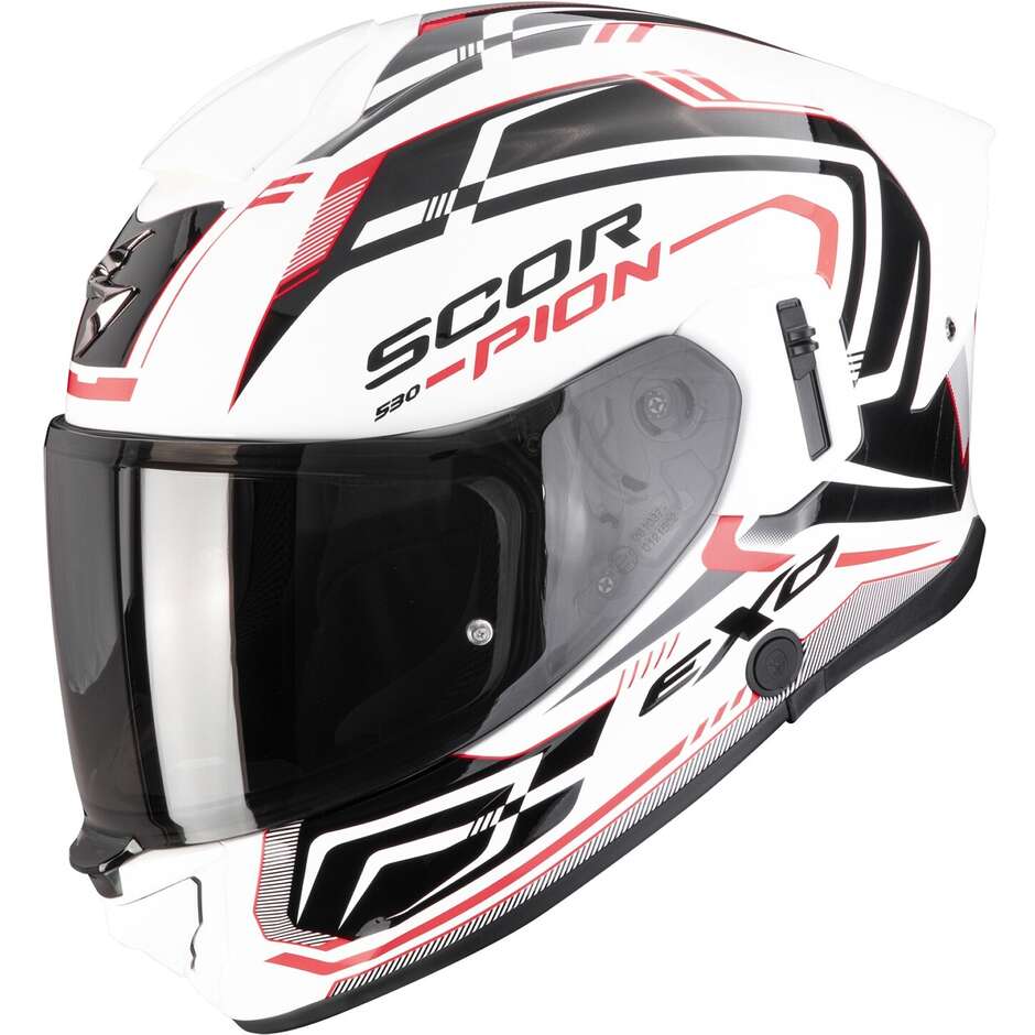 Scorpion EXO-530 AIR SLOPE Full Face Motorcycle Helmet White Black Red