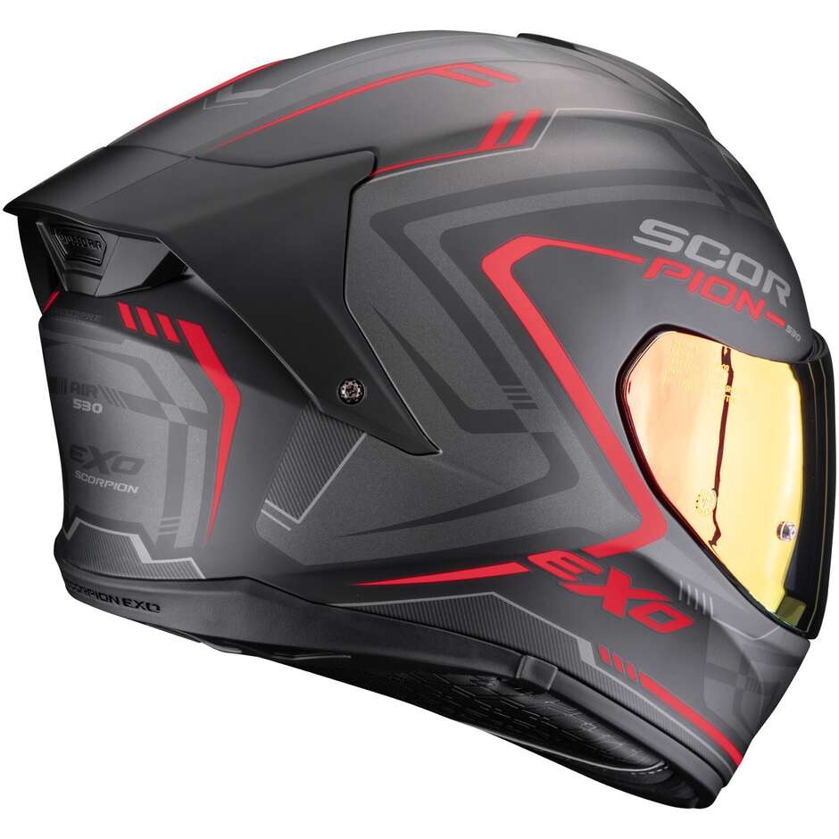 Scorpion EXO-530 AIR SLOPE Integralhelm für Motorradfahrer, mattschwarz/rot