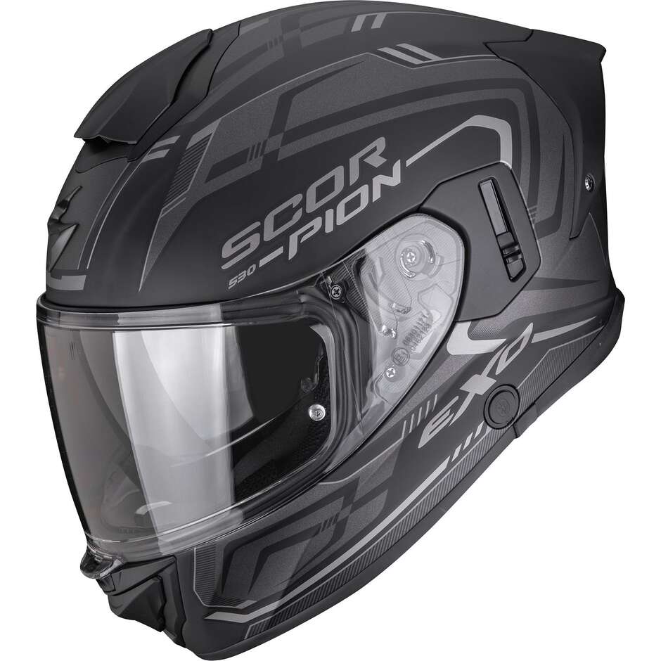 Scorpion EXO-530 AIR SLOPE Integralhelm für Motorräder, Mattschwarz/Silber