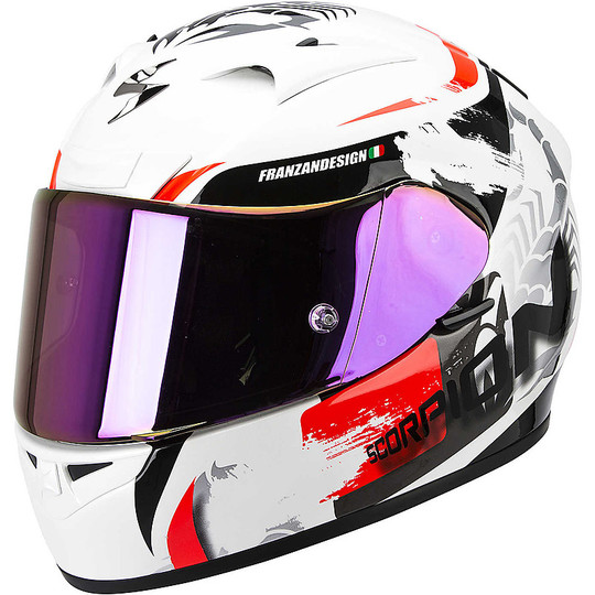Scorpion Exo-710 Air Cerberus Integral Motorcycle Helmet white Red