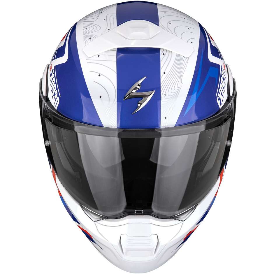 Scorpion EXO-930 EVO ALPHA Modular Motorcycle Helmet P/J White Red Blue