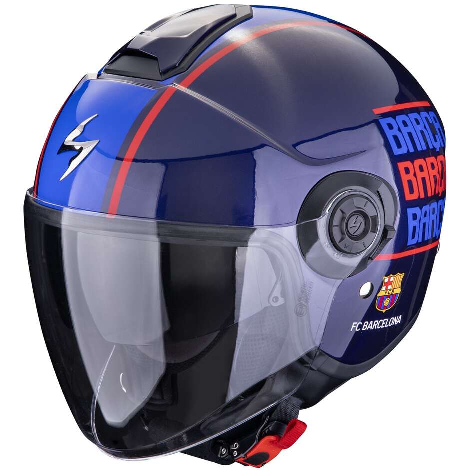 Scorpion EXO-CITY 2 FC BARCELONA Jet Motorcycle Helmet Blue