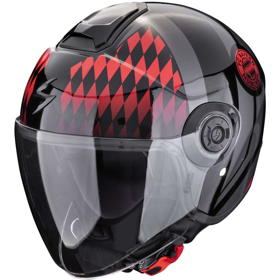 Scorpion EXO-CITY 2 FC BAYERN Jet Motorcycle Helmet Black Red
