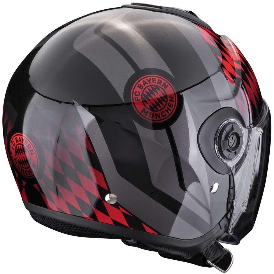 Scorpion EXO-CITY 2 FC BAYERN Jet Motorcycle Helmet Black Red