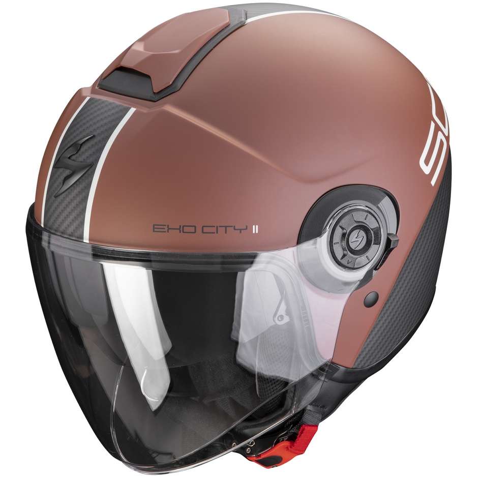 Scorpion EXO-CITY II CARBO Jet Motorcycle Helmet Matt Brown Black