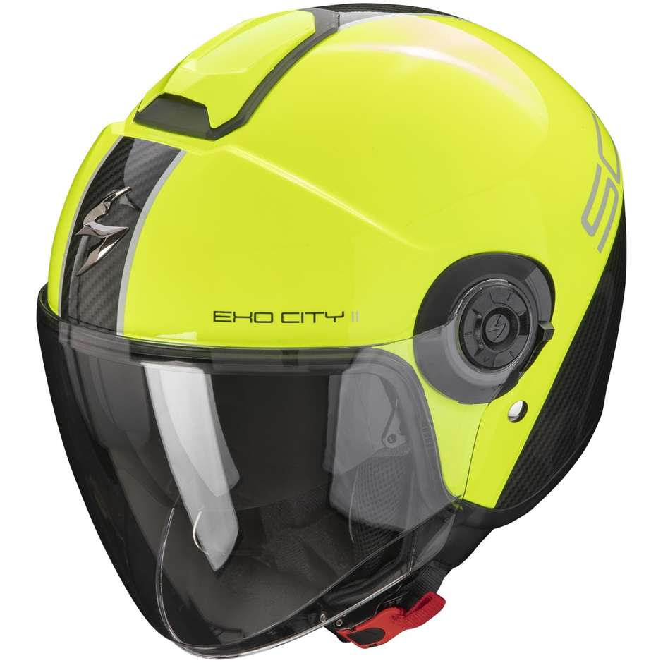 Scorpion EXO-CITY II CARBO Jet Motorcycle Helmet Neon Yellow Black For ...