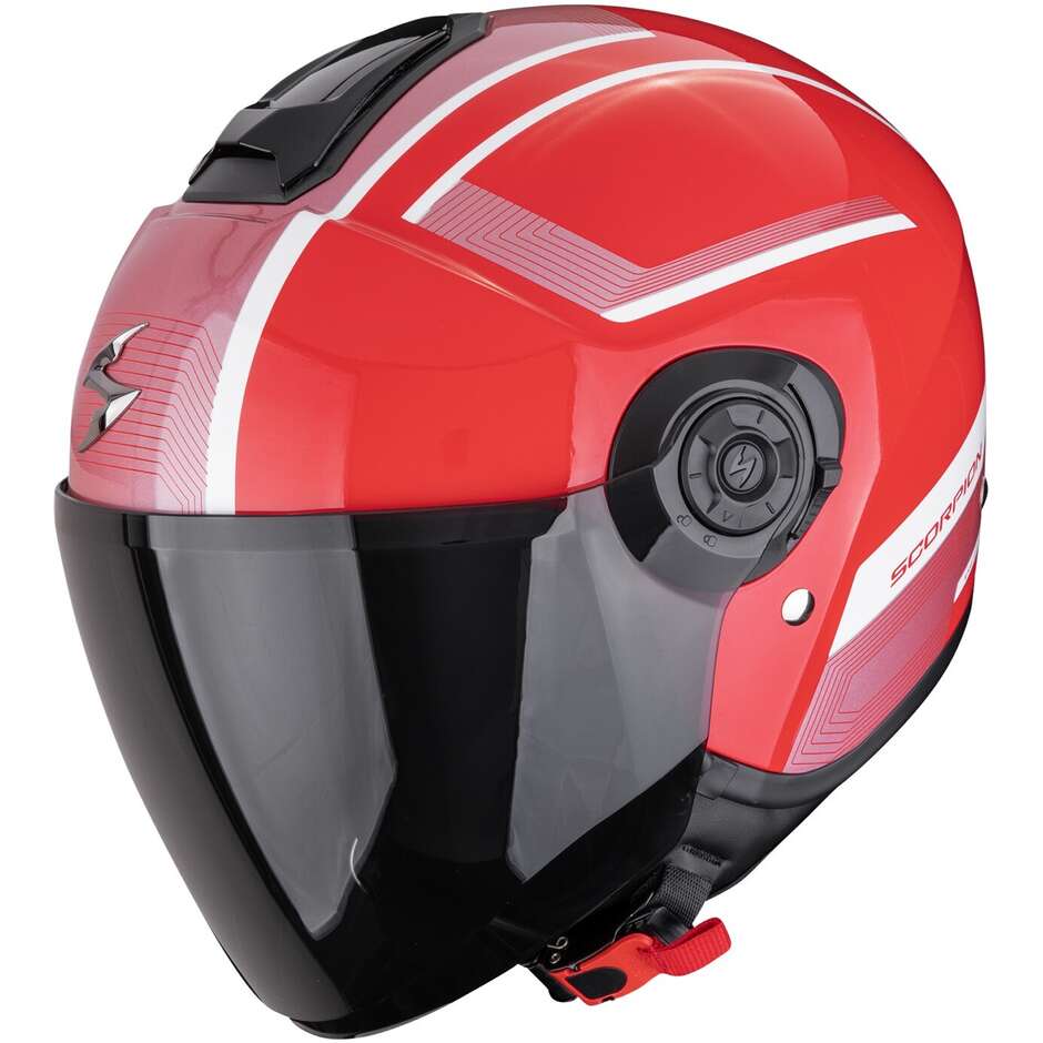 Scorpion EXO-CITY II COSMOS Jet-Motorradhelm Rot Silber