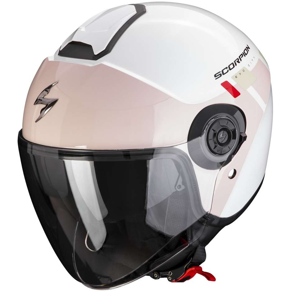 Scorpion EXO-CITY II MALL Jet Motorcycle Helmet White Pink Green