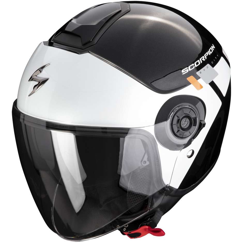 Scorpion EXO-CITY II MALL Metal Jet Motorcycle Helmet Black White Silver