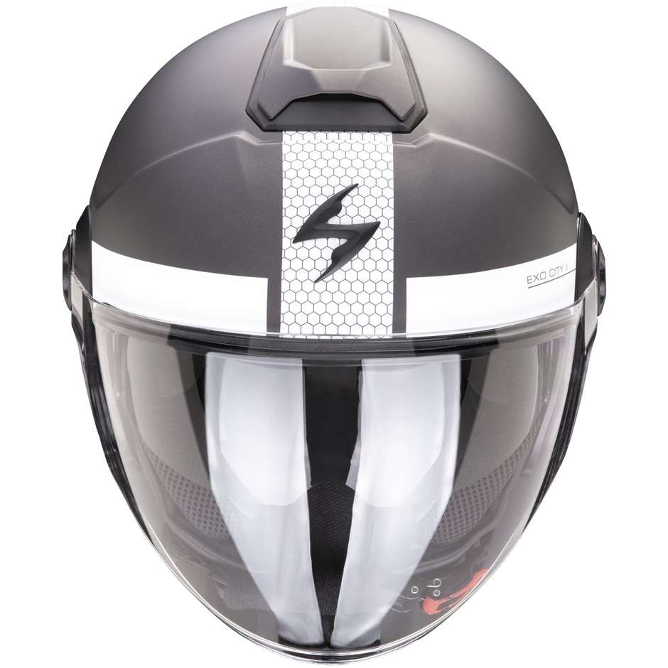 Scorpion EXO-CITY II SHORT Jet Motorcycle Helmet Matt Silver White