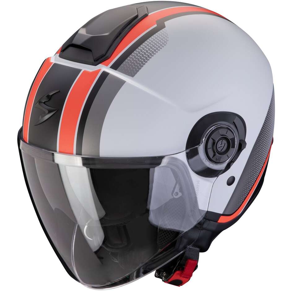 Scorpion EXO-CITY II VEL Jet Motorcycle Helmet Gray Red Matt